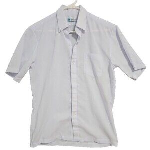 Woo Lim Light Blue Medium Men's Short Sleeve Dress Shirt